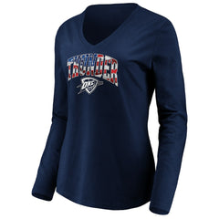 Oklahoma City Thunder Women's Banner Wave V-Neck Long Sleeve T-Shirt Online