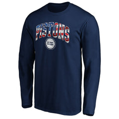 Detroit Pistons Banner Wave Long Sleeve T-Shirt sale Discount