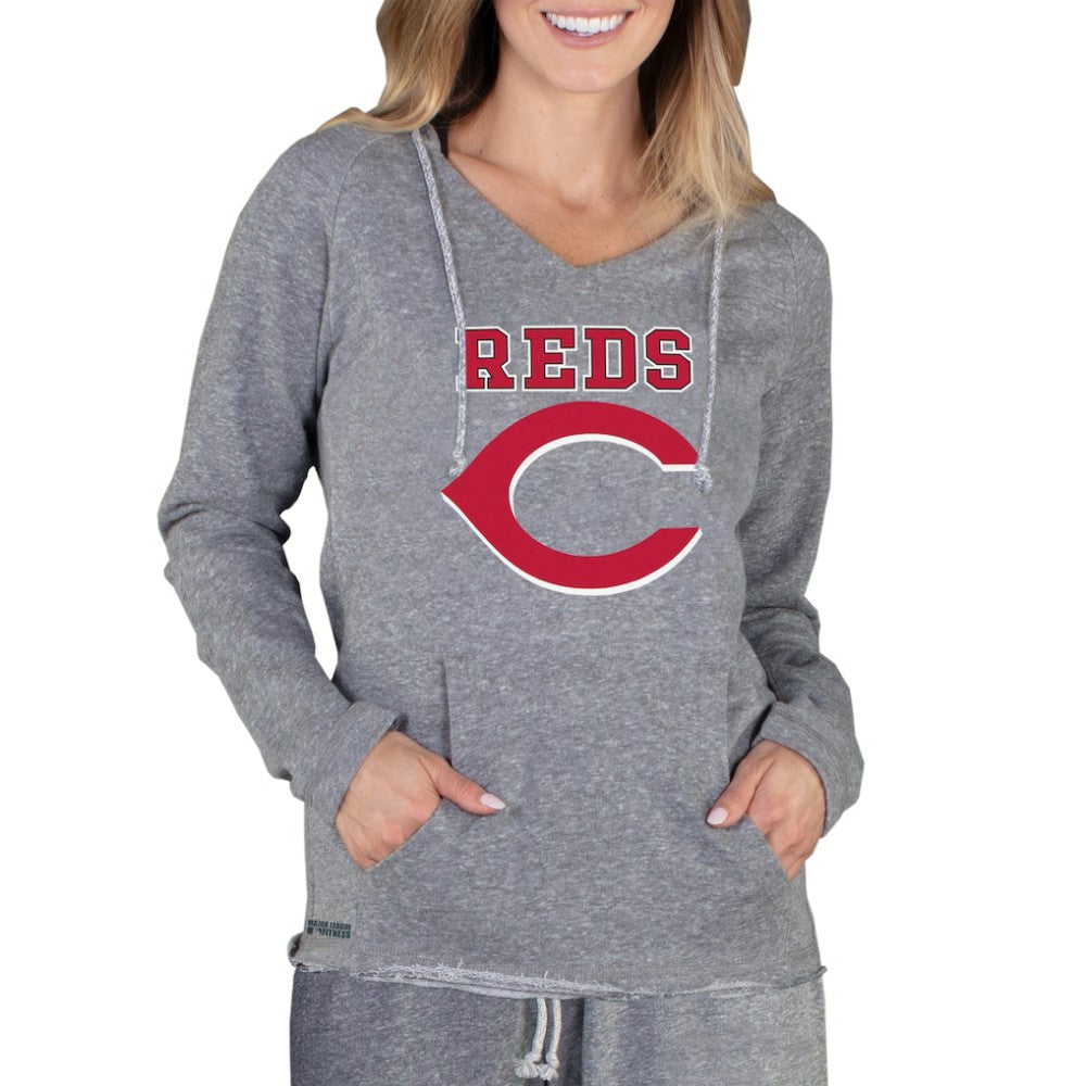 Cincinnati Reds Concepts Sport Women's Mainstream Terry Long Sleeve Hoodie Top | MLB Outlet