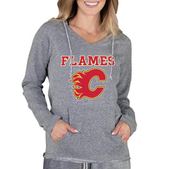 Calgary Flames Concepts Sport Women's Mainstream Terry Tri-Blend Long Sleeve Hooded Top Discount