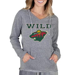 Minnesota Wild Concepts Sport Women's Mainstream Terry Tri-Blend Long Sleeve Hooded Top Sale