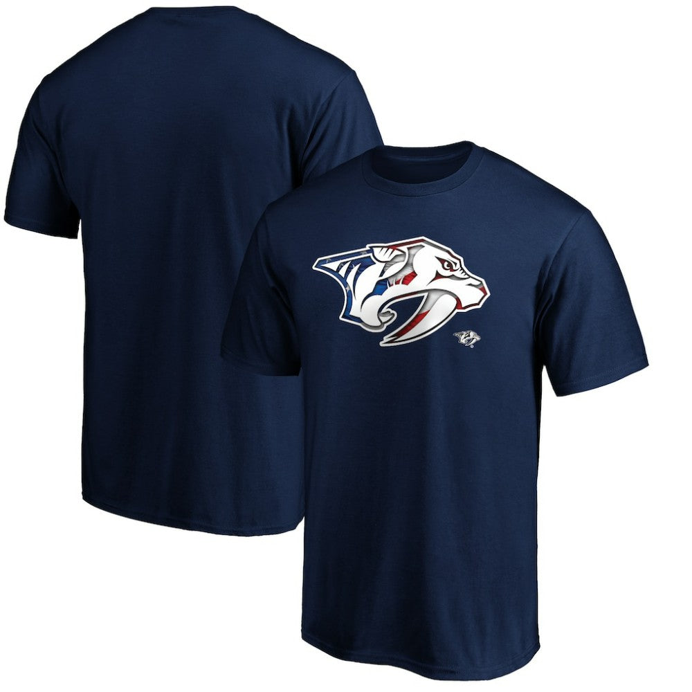 Nashville Predators Banner Wave Logo T-Shirt For Sale