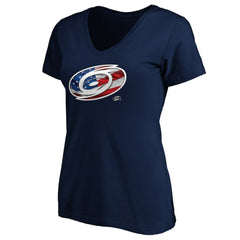 Carolina Hurricanes Women's Banner Wave Logo V-Neck T-Shirt T-Shirt Sale