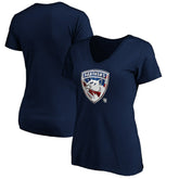 Florida Panthers Women's Banner Wave Logo V-Neck T-Shirt T-Shirt For Sale