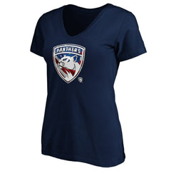 Florida Panthers Women's Banner Wave Logo V-Neck T-Shirt T-Shirt For Sale