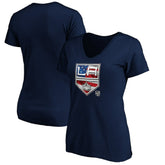 Los Angeles Kings Women's Banner Wave Logo V-Neck T-Shirt T-Shirt For Sale