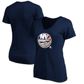 New York Islanders Women's Banner Wave Logo V-Neck T-Shirt T-Shirt Online