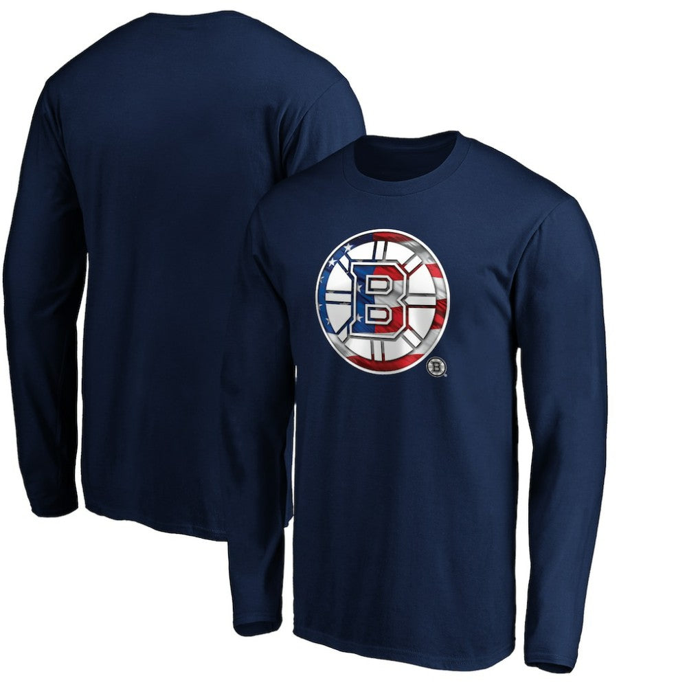 Boston Bruins Banner Wave Logo Long Sleeve T-Shirt Sale