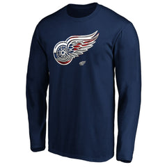 Detroit Red Wings Banner Wave Logo Long Sleeve T-Shirt Sale