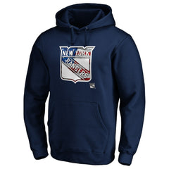 New York Rangers Banner Wave Logo Pullover Hoodie On Sale
