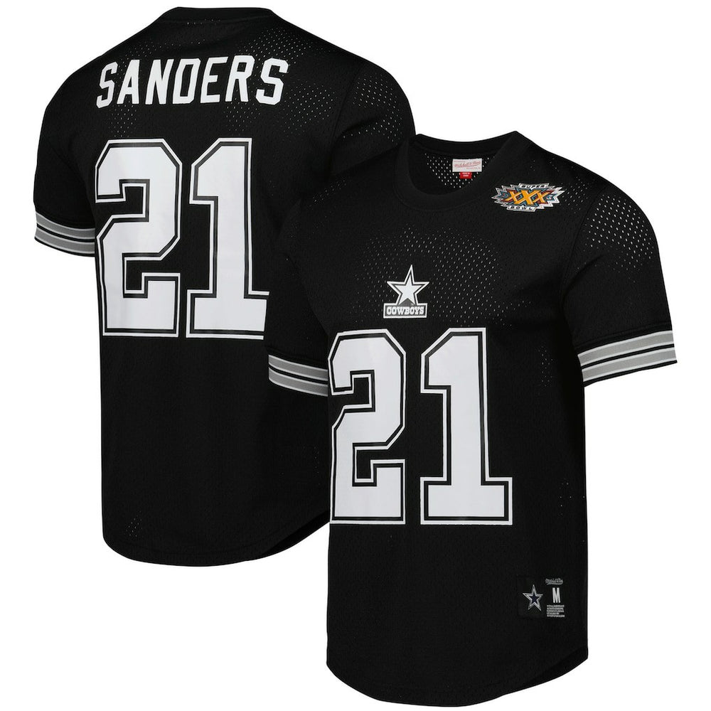 Dallas Cowboys Mitchell & Ness Deion Sanders Retired Player Name & Number Mesh Top