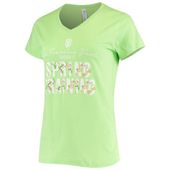 San Francisco Giants Soft as a Grape Women's Script Floral V-Neck T-Shirt | MLB US