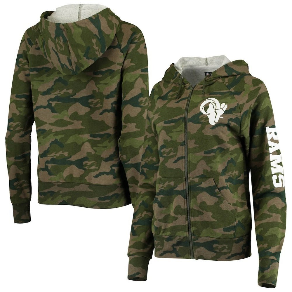 Los Angeles Rams New Era Women's Raglan Full-Zip Hoodie