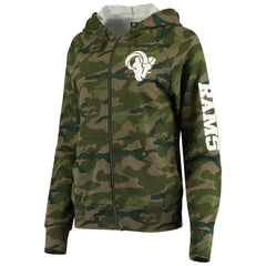Los Angeles Rams New Era Women's Raglan Full-Zip Hoodie