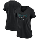 Miami Marlins Nike Women's Authentic Collection Tri-Blend V-Neck T-Shirt | MLB Sale