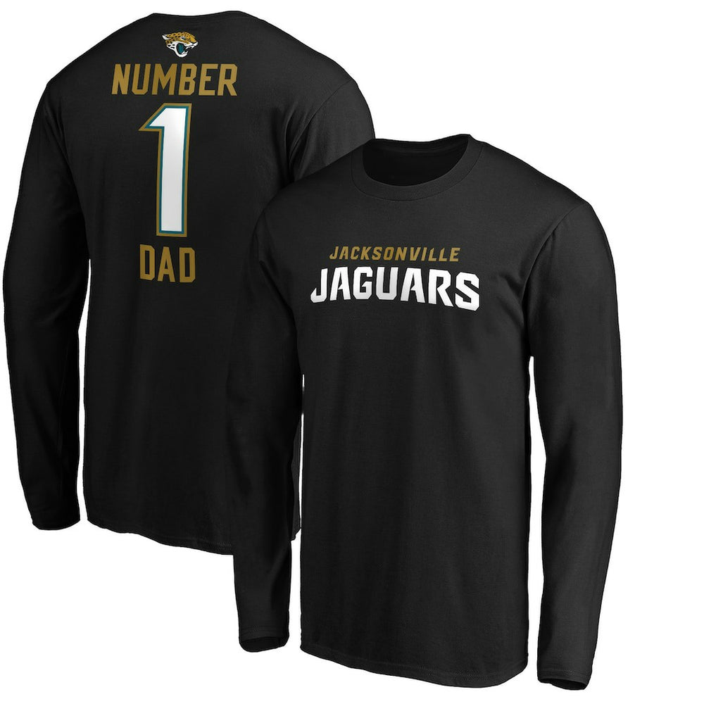 Jacksonville Jaguars #1 Dad Long Sleeve Team Logo T-Shirt