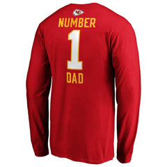 Kansas City Chiefs #1 Dad Long Sleeve Team Logo T-Shirt