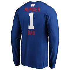 New York Giants #1 Dad Long Sleeve Team Logo T-Shirt