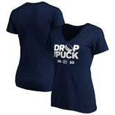 Columbus Blue Jackets Women's Drop the Puck V-Neck T-Shirt For Sale