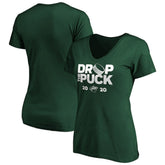 Minnesota Wild Women's Drop the Puck V-Neck T-Shirt For Sale