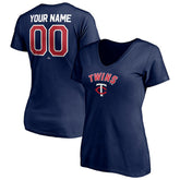 Minnesota Twins Women's Personalized Winning Streak Name & Number V-Neck T-Shirt | MLB New