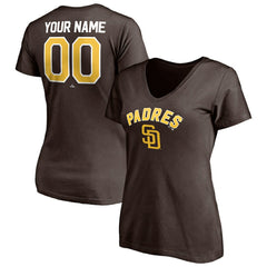 San Diego Padres Women's Personalized Winning Streak Name & Number V-Neck T-Shirt | MLB Near me