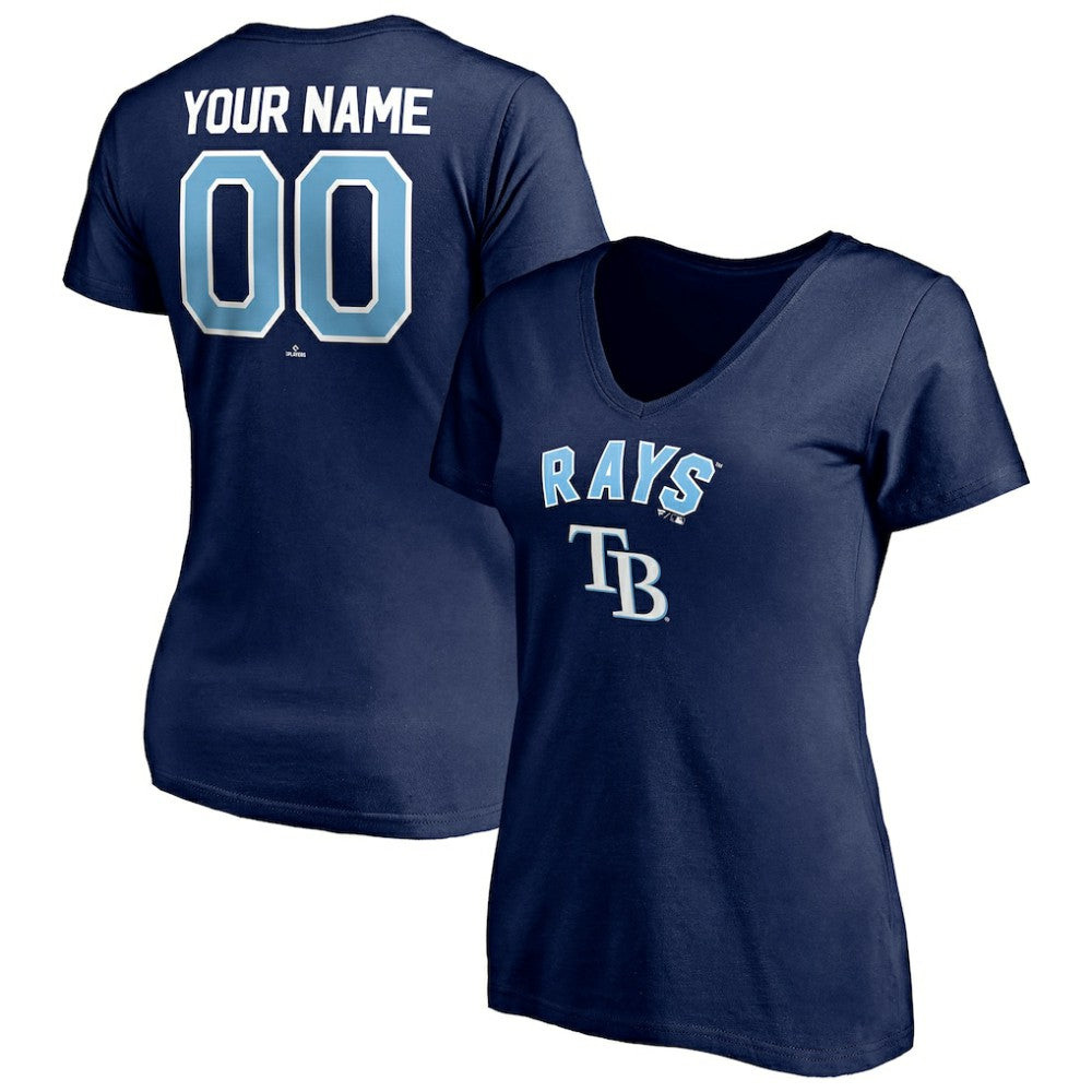 Tampa Bay Rays Women's Personalized Winning Streak Name & Number V-Neck T-Shirt | MLB Outlet