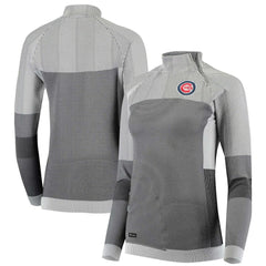 Chicago Cubs Levelwear Women's Verse Asymmetrical Raglan Tri-Blend Quarter-Zip Jacket | MLB US