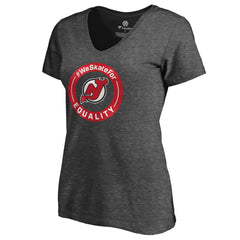 New Jersey Devils Women's #WeSkateFor V-Neck T-Shirt On Sale