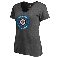 Winnipeg Jets Women's #WeSkateFor V-Neck T-Shirt On Sale