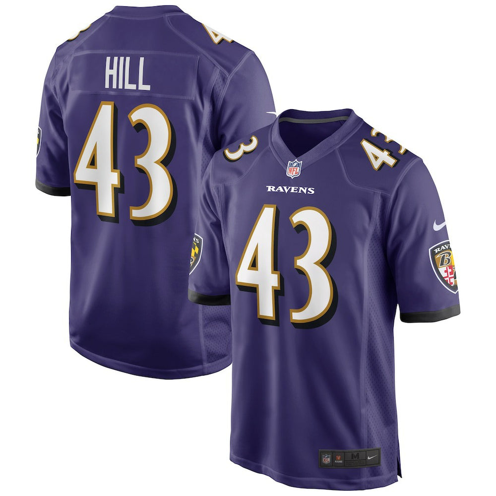 Baltimore Ravens Nike Justice Hill Game Jersey