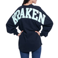 Seattle Kraken Fanatics Women's Lace Up Long Sleeve Spirit Top For Sale
