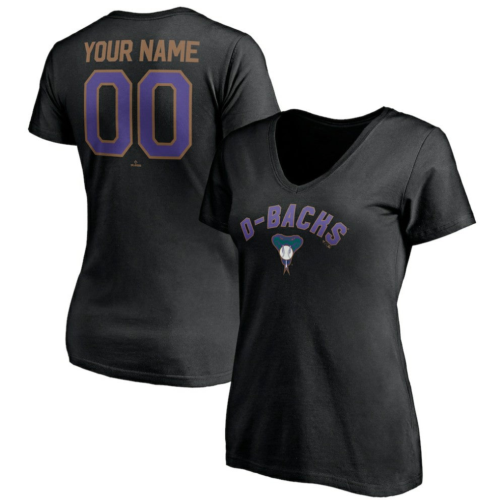 Arizona Diamondbacks Women's Cooperstown Winning Streak Personalized Name & Number V-Neck T-Shirt | MLB US