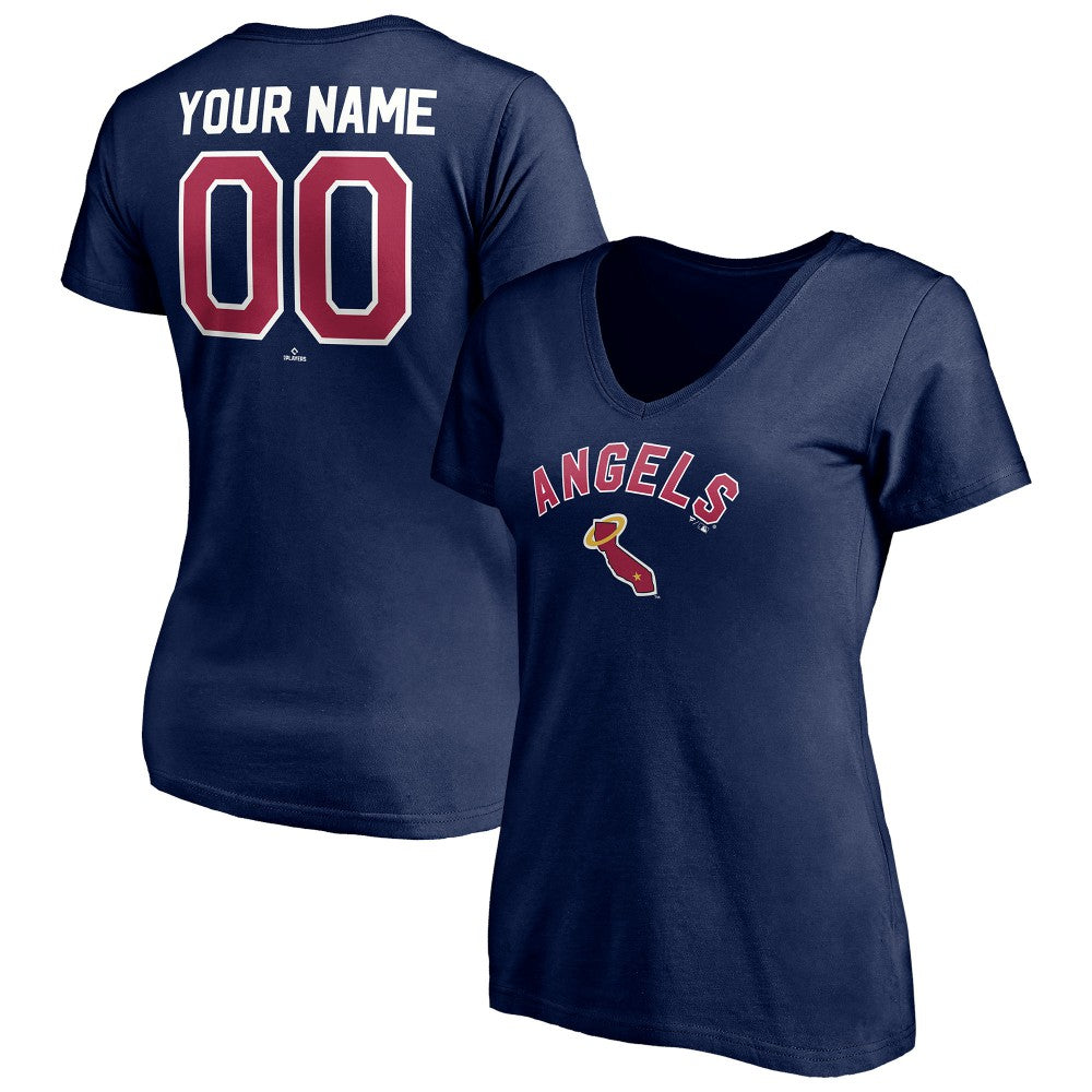 Los Angeles Angels Women's Cooperstown Winning Streak Personalized Name & Number V-Neck T-Shirt | MLB Near me
