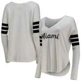 Miami Marlins Tiny Turnip Women's Jalynne Jersey Tri-Blend Long Sleeve V-Neck T-Shirt | MLB Online