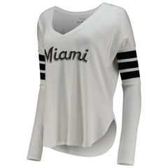 Miami Marlins Tiny Turnip Women's Jalynne Jersey Tri-Blend Long Sleeve V-Neck T-Shirt | MLB Online