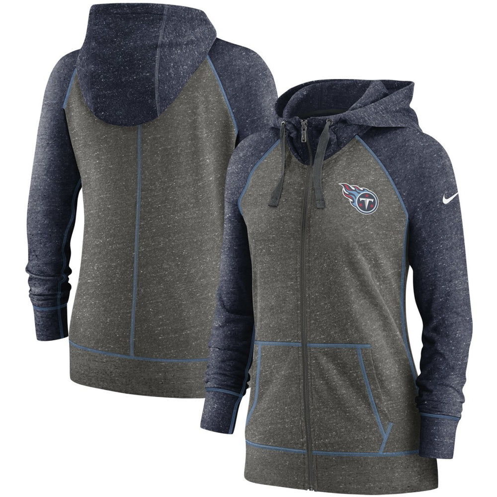 Tennessee Titans Nike Women's Gym Vintage Raglan Full-Zip Hoodie