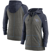 Tennessee Titans Nike Women's Gym Vintage Raglan Full-Zip Hoodie