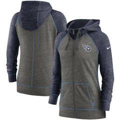 Tennessee Titans Nike Women's Gym Vintage Raglan Full-Zip Hoodie