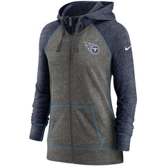Tennessee Titans Nike Women's Gym Vintage Raglan Full-Zip Hoodie