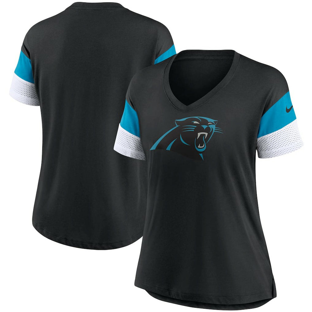 Carolina Panthers Nike Women's Team Logo Fashion Performance Tri-Blend V-Neck T-Shirt