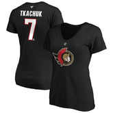 Brady Tkachuk Ottawa Senators Fanatics Women's Authentic Stack Name & Number V-Neck T-Shirt On Sale