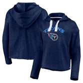Tennessee Titans Fanatics Women's Historic Logo Sport Resort Vintage Arc Cropped Raw Edge Pullover Hoodie