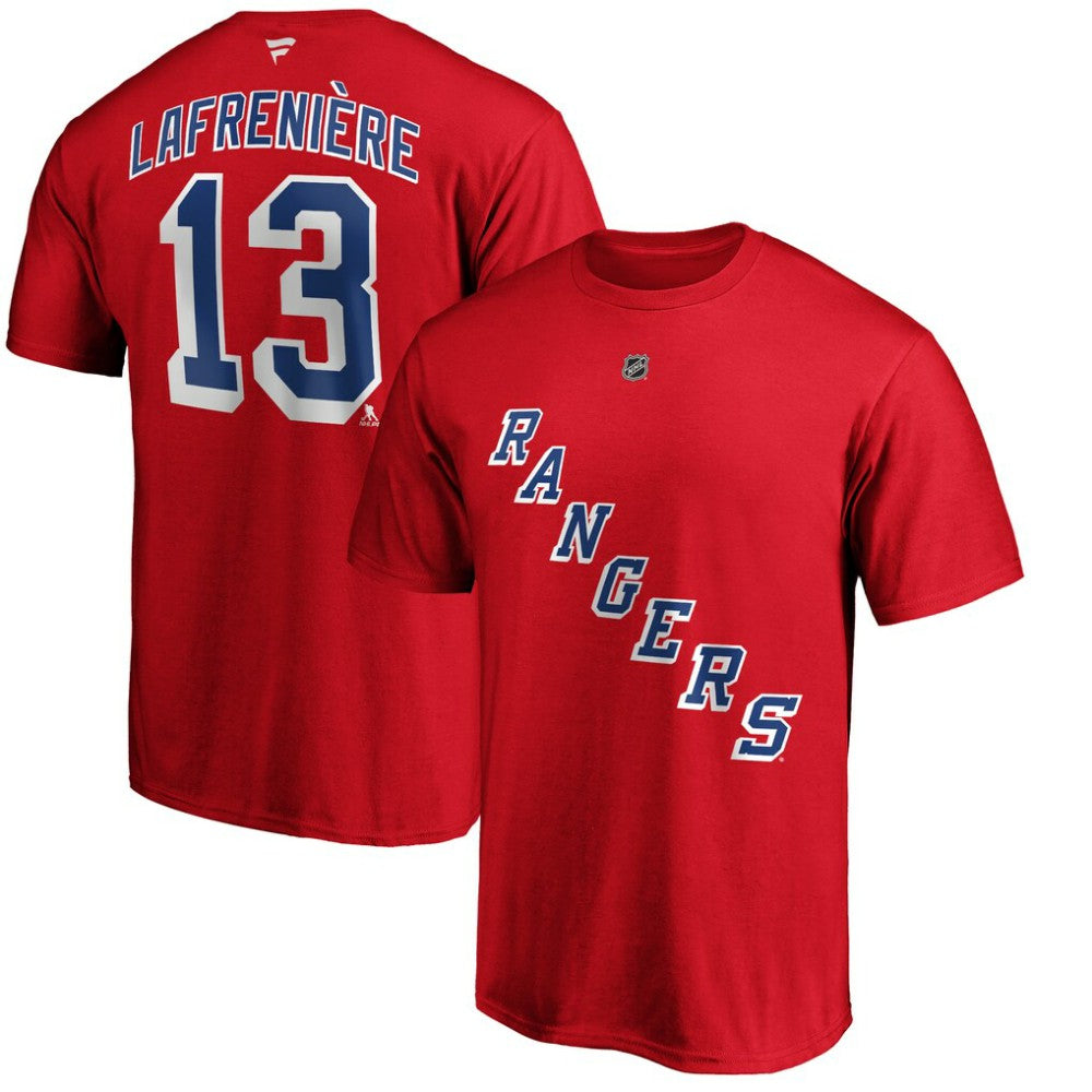 Alexis Lafrenière New York Rangers Fanatics Authentic Stack Name & Number T-Shirt On Sale