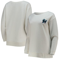 Miami Marlins Concepts Sport Women's Quilted Pullover Sweatshirt | MLB Discount
