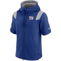 New York Giants Nike Sideline Showout Short Sleeve Full-Zip Hoodie