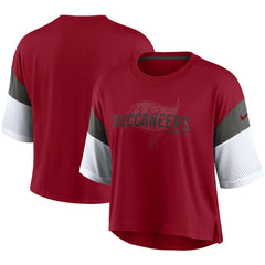 Tampa Bay Buccaneers Nike Women's Nickname Tri-Blend Performance Crop Top