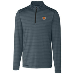 Cincinnati Bengals Cutter & Buck Holman Stripe Quarter-Zip Pullover Jacket