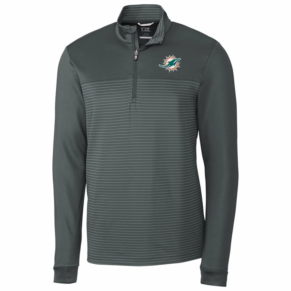 Miami Dolphins Cutter & Buck Traverse Stripe Quarter-Zip Pullover Jacket