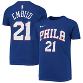 Joel Embiid Philadelphia 76ers Youth Logo Name & Number Performance T-Shirt Online